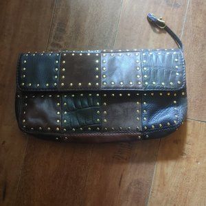 Michael Kors Choc. Astor Patchwork clutch